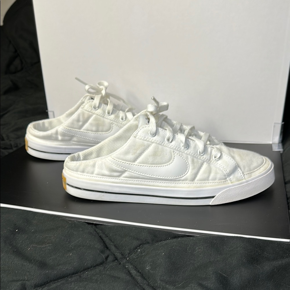 Nike White Canvas Slip-On Shoes